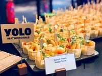 Seared Prawn with Mango Salsa Canape Catering - YOLO from YoloFoods