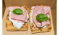 Mortazza & Stracciatella di Burrata Pinsa from Janet's Pinsa & Tiramisù