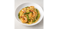 Tiger Prawn & Asparagus Aglio Olio from CALI